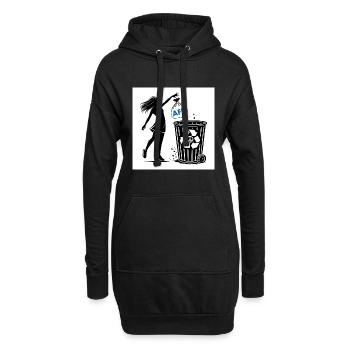 FCK AFD - Gegen Rechts - halte deine umwelt sauber - Hoodie-Kleid - Schwarz - Vorne