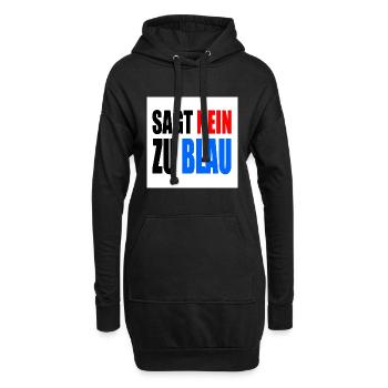 dit non au bleu - Sweat-shirt à capuche long Femme - noir - Devant