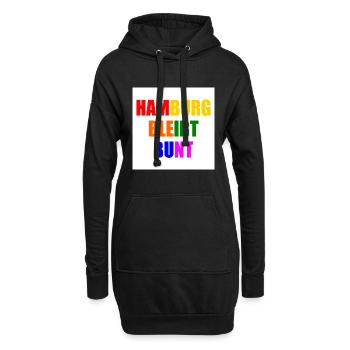 hamburg bleibt bunt - Hoodie-Kleid - Schwarz - Vorne
