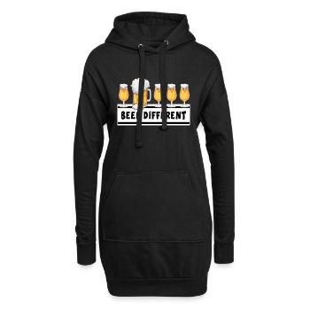 bière tente à bière toast « bière différente » - Sweat-shirt à capuche long Femme - noir - Devant