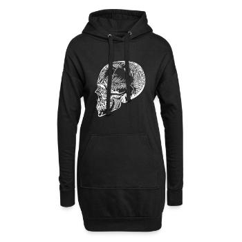 Schädel Knochen Halloween Totenkopf - Hoodie-Kleid - Schwarz - Vorne