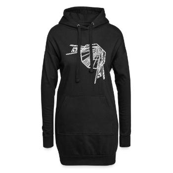 Geometrische Tunnel Linien Unendlichkeit Optik - Hoodie-Kleid - Schwarz - Vorne