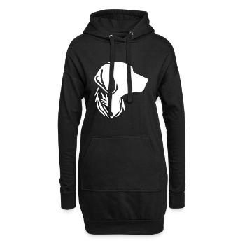 Hundeportrait für stolze Hundebesitzer - Hoodie-Kleid - Schwarz - Vorne