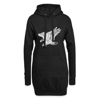Adler im Flug für Vogelfreunde und Falkner - Hoodie-Kleid - Schwarz - Vorne