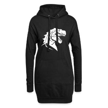 Grimmiger T-Rex Dinosaurier Tattoo Design - Hoodie-Kleid - Schwarz - Vorne
