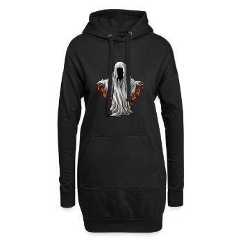 Schwebender gruseliger Halloween Horror Geist - Hoodie-Kleid - Schwarz - Vorne