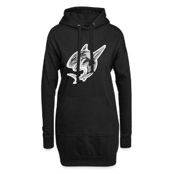 Petit requin dabbing mignon - Dabbing Shark - Sweat-shirt à capuche long Femme - noir - Devant