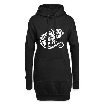 Dragon barbu mignon Tribal tatouage Dragon - Sweat-shirt à capuche long Femme - noir - Devant