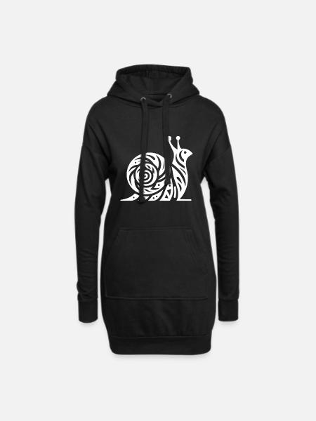 Schnecke mit Haus im Tribal Tattoo Style - Hoodie-Kleid - Schwarz