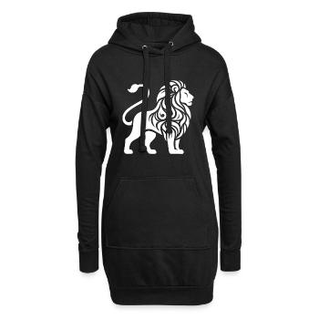 Lion tatoué élégant à la crinière puissante - Sweat-shirt à capuche long Femme - noir - Devant