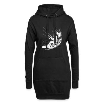 Sport Kite Surfer Sans Kite Splash Eau de mer - Sweat-shirt à capuche long Femme - noir - Devant