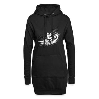 Surfen am Himmel - Splash Kite Surfing Ausrüstung - Hoodie-Kleid - Schwarz - Vorne