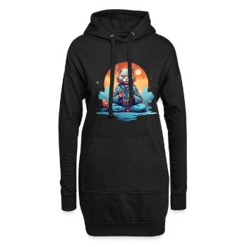 Yoga Cat : Détente et sérénité grâce à Medi - Sweat-shirt à capuche long Femme - noir - Devant