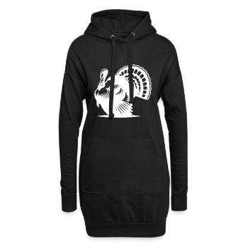 Wilder großer dicker Truthahn mit Flügel Zeichnung - Hoodie-Kleid - Schwarz - Vorne