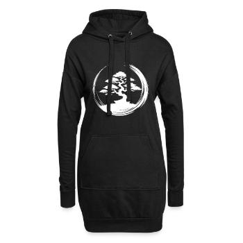 Eleganter Bonsai Baum im Sonnenuntergang - Hoodie-Kleid - Schwarz - Vorne