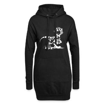Cuddly Raptor Baby Dino Croquis au crayon pour enfants - Sweat-shirt à capuche long Femme - noir - Devant
