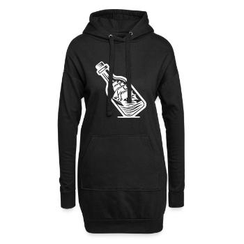 Bateau en bouteille Voilier à voiles - Sweat-shirt à capuche long Femme - noir - Devant