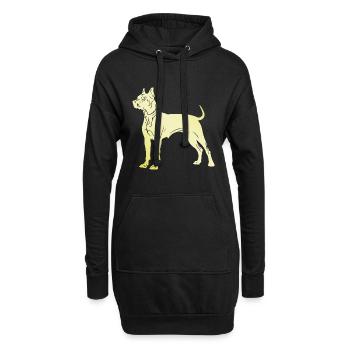 Silhouette de chien Pit Terrier - Sweat-shirt à capuche long Femme - noir - Devant