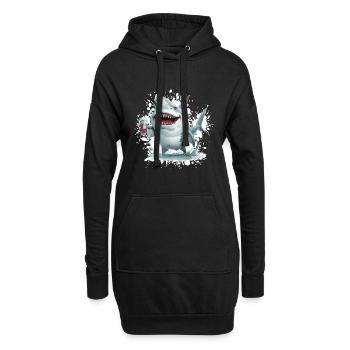 Bière de requin drôle - Sweat-shirt à capuche long Femme - noir - Devant