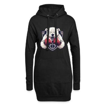Ours polaire Ours polaire Boxer MMA Logo - Sweat-shirt à capuche long Femme - noir - Devant