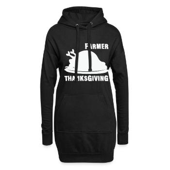 Farmer Thanksgiving Turkey Dinner Food Lover - Hoodie-Kleid - Schwarz - Vorne