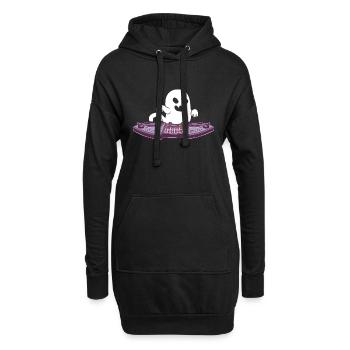 DJ "ghost-music" bass sound disco beat boombox - Hoodie-Kleid - Schwarz - Vorne