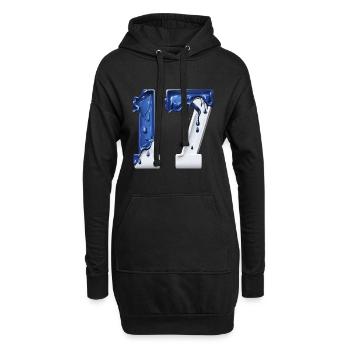 NR. 17 NUMMER 17 BLAU WEIß 17. GEBURTSTAG - Hoodie-Kleid - Schwarz - Vorne