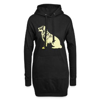 Silhouette de chien Golden Retriever - Sweat-shirt à capuche long Femme - noir - Devant