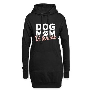 Chien Maman Saint-Valentin | Cadeau Chien Maman - Sweat-shirt à capuche long Femme - noir - Devant