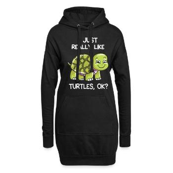 J'aime vraiment les tortues, d'accord? - Sweat-shirt à capuche long Femme - noir - Devant