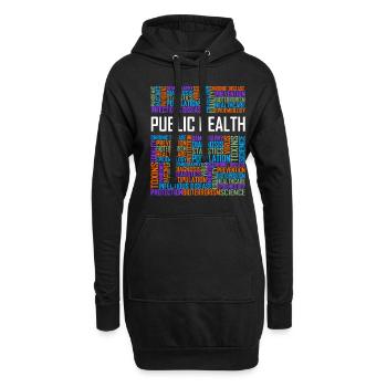 Mots de santé publique - Sweat-shirt à capuche long Femme - noir - Devant