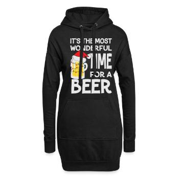 It's the most wonderful time for a beer xmas - Hoodie-Kleid - Schwarz - Vorne