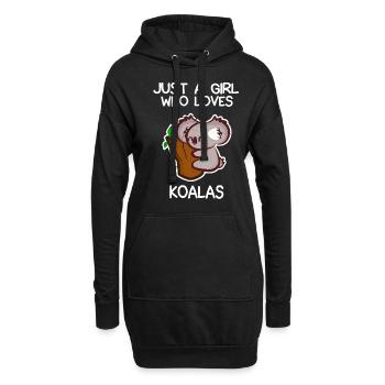 Just A Girl Who Loves Koalas - Hoodie-Kleid - Schwarz - Vorne