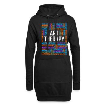 Kunsttherapie - Worte - Hoodie-Kleid - Schwarz - Vorne
