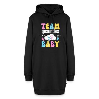 Babyparty Junge oder Mädchen Gender Reveal Party - Hoodie-Kleid - Schwarz - Vorne