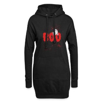 Texte sanglant Halloween Boo Drôle Fantôme Noir Et - Sweat-shirt à capuche long Femme - noir - Devant