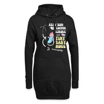 Sage-femme Sages-femmes Bébé obstétricien Cadeau - Sweat-shirt à capuche long Femme - noir - Devant