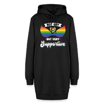 Pas gay mais allié LGBTQ très solidaire - Sweat-shirt à capuche long Femme - noir - Devant