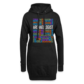 Archaeologist - Words - Hoodie Dress - black - Front