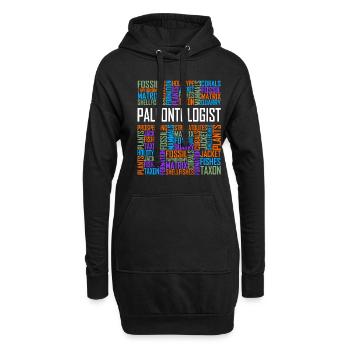 Paleontologist - Words - Hoodie Dress - black - Front
