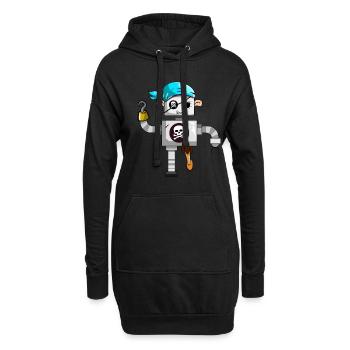 Ghost Robot Pirate - Hoodie Dress - black - Front