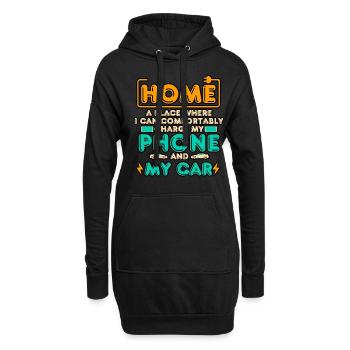 Electric Vehicle - Home A Place Where I Can Charge - Hoodie Dress - black - Front