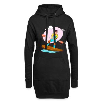 Paddleboarding - Hoodie Dress - black - Front