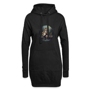 Banjo Katze Cattagecore Cottagecore - Hoodie-Kleid - Schwarz - Vorne