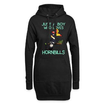 Just A Boy Who Loves Hornbills - Hoodie Dress - black - Front