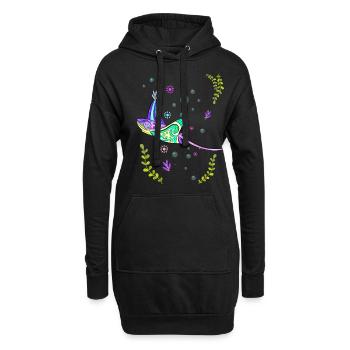 Colorful Stingray - Hoodie Dress - black - Front
