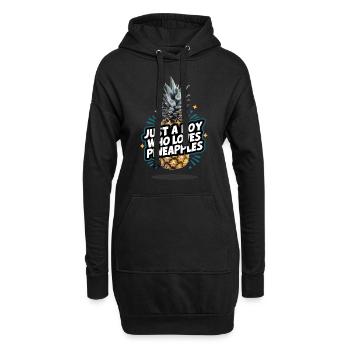 Ananas tropische hawaiianische Frucht - Hoodie-Kleid - Schwarz - Vorne