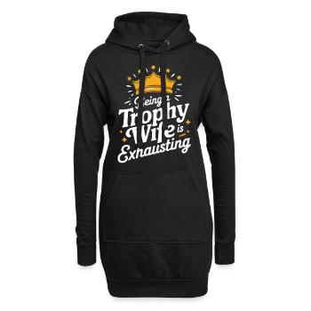 Frau Ehefrau Partnerin Familie Verheiratet - Hoodie-Kleid - Schwarz - Vorne