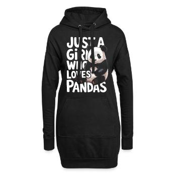 Pandabär Panda Tier Pandas - Hoodie-Kleid - Schwarz - Vorne