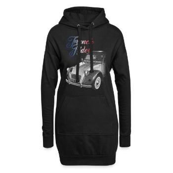 FRENCH RIDER, voiture française - Sweat-shirt à capuche long Femme - noir - Devant